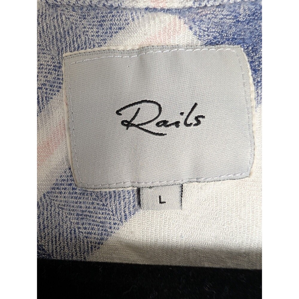 Rails Dylan Crop Top Size L Flannel Blue White Lo… - image 3